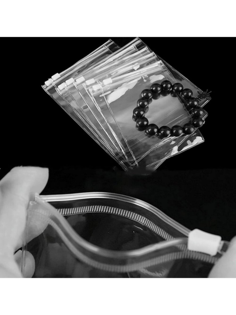 100pcs Self Seal Zipper Lock Bag,Clear Jewelry Anti Oxidation Pouche 9x13cm